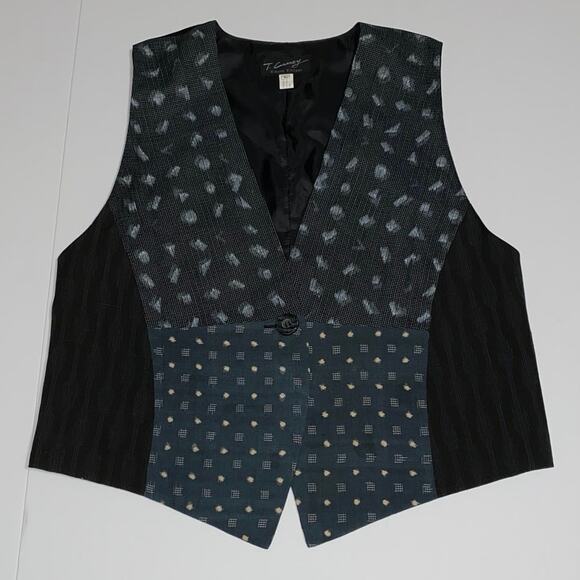Silk Blend Kimono Vest Vintage Size Large Made in Korea Print Block Patchwork - Picture 11 of 11